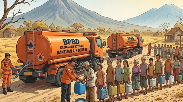 BPBD Boyolali Droping Air Bersih ke Lima Kecamatan yang Mengalami Kekeringan