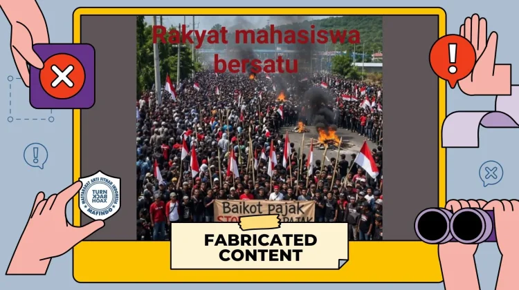 Foto Demo Besar Boikot Pajak di Facebook Merupakan Gambar AI