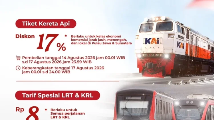 Mulai Pukul 00.01 WIB, Diskon Tiket 17 persen Semarak HUT ke-81 RI Diberlakukan