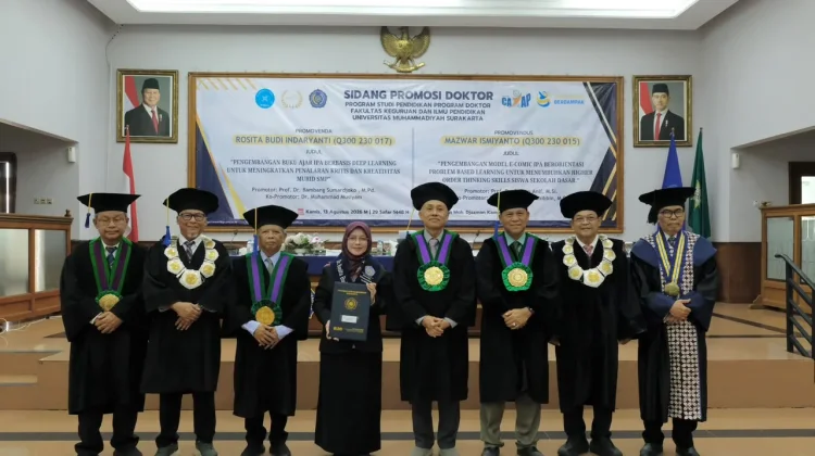 Kembangkan Inovasi Pembelajaran IPA, UMS Kukuhkan Dua Doktor Baru