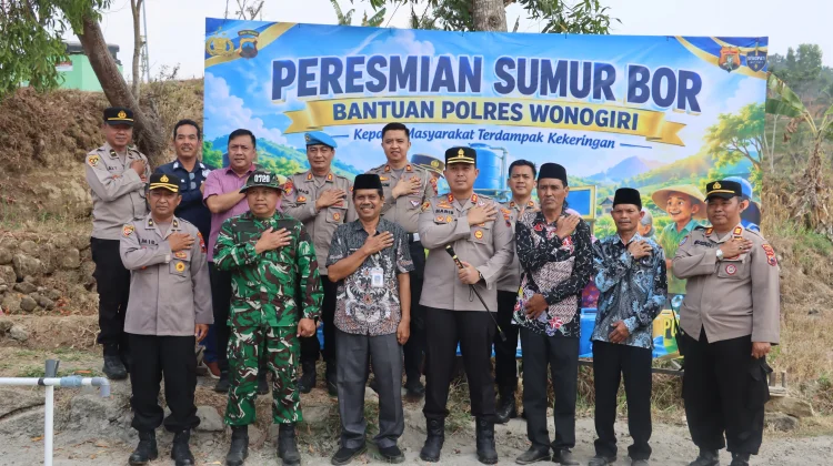 Sumur Bor Polres Wonogiri Bantu 50 KK Atasi Kekeringan