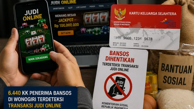 Sebanyak 6.440 Keluarga Penerima Bansos Wonogiri Terdeteksi Judol