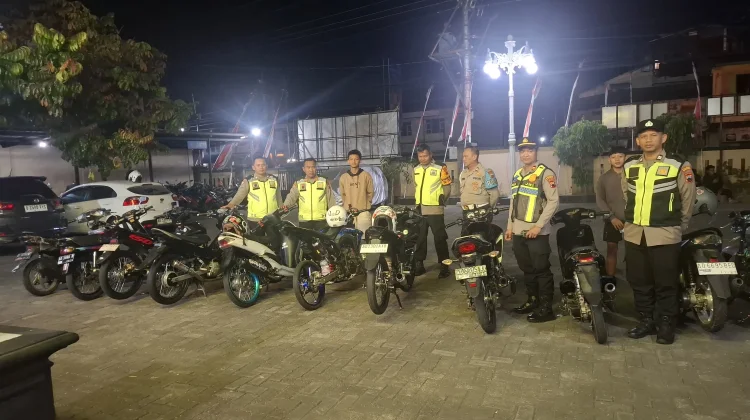 Patroli KRYD Polres Sukoharjo Amankan 10 Motor Berknalpot Brong di Kartasura