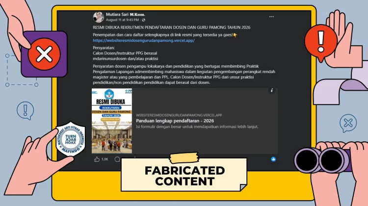 Hoaks Tautan Pendaftaran Dosen dan Guru Pamong 2026 di Facebook