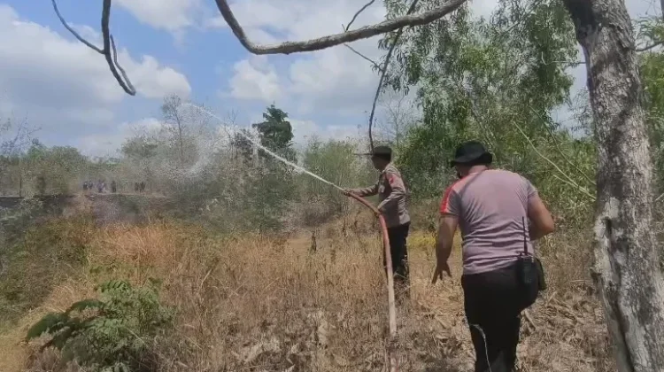 Polisi Padamkan Kebakaran Lahan di Perbatasan Sukoharjo-Gunungkidul