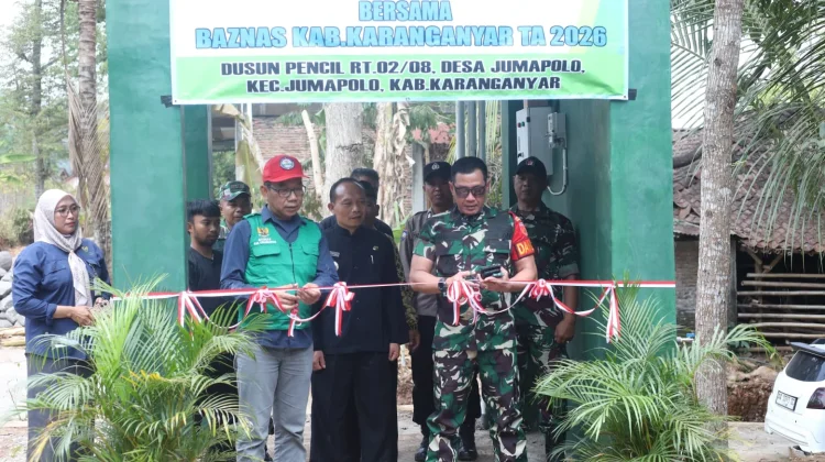 Atasi Kelangkaan Air Kemarau, Dandim Karanganyar Resmikan Sumur Bor di Jumapolo