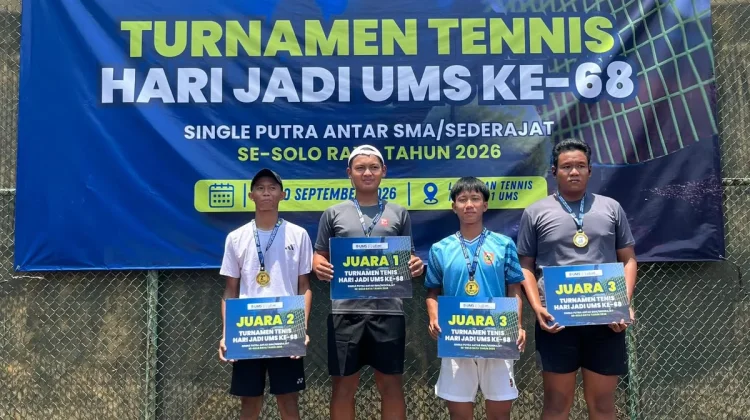 Turnamen Tenis HUT ke-68 UMS, SMA ABBS Surakarta Raih Gelar Juara