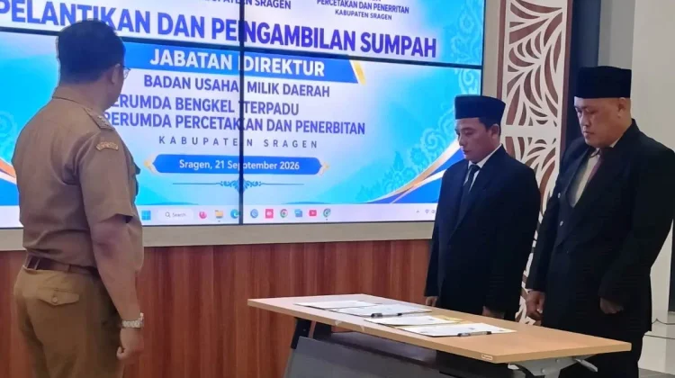 Lantik 2 Direktur BUMD Baru, Bupati Sigit Dorong Peningkatan Kontribusi PAD Sragen