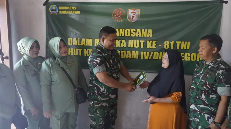 HUT ke-81 TNI Kodim Karanganyar Gelar Anjangsana Sosial