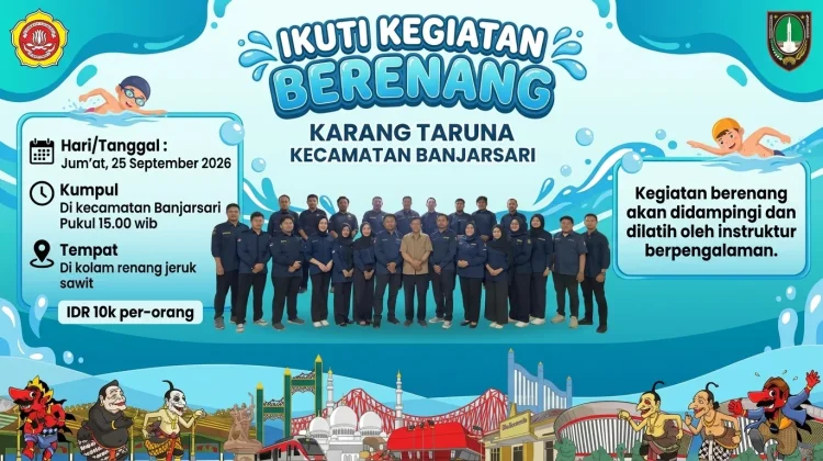 Karang Taruna Kecamatan Banjarsari Gelar Kegiatan Berenang Bersama