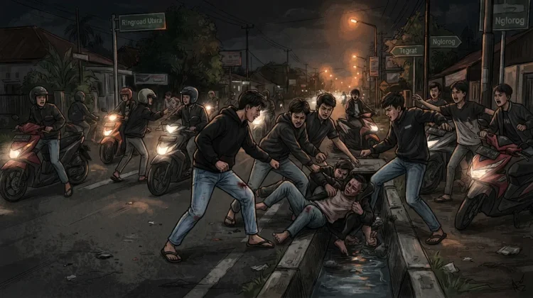 Aksi Koboi Remaja di Ringroad Utara Sragen Berujung Luka Tembak dan Pengeroyokan