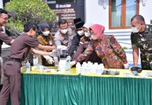 Sebanyak  Barang Bukti dari 50 Kasus, Hasil Sitaan Kejari Sukoharjo Dimusnahkan