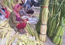 Syawalan Penjual Janur dan Selongsong Ketupat Menjamur di Kota Solo