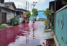 Viral Banjir Joyotakan Berwarna Merah, Ini Faktanya