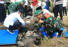 Peletakan Batu Pertama TMMD 128 Tandai Pembangunan Jalan di Sragen