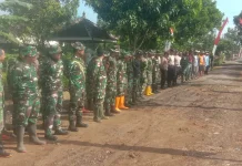 Satgas TMMD 128 Sragen Laksanakan Apel dan Senam Pagi sebelum Bekerja