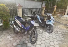 Dua Motor Adu Banteng di Tanjakan Songarep Wonogiri