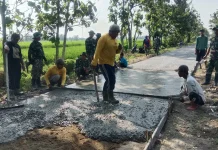 Satgas TMMD Sragen Kebut Pembangunan Jalan tanpa Libur