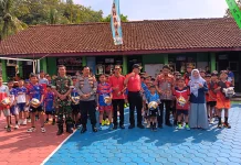Pengamanan Humanis Warnai Turnamen Voli SD Wonogiri
