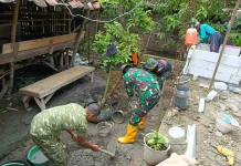Wujudkan Sanitasi Layak, Program TMMD Reguler Kodim Sragen Bangun Jamban Sehat