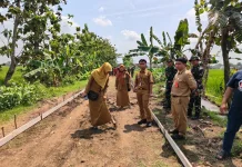 Dinas PMD Sragen Pastikan Kualitas Cor Blok TMMD Desa Puro