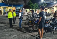 Patroli tengah Malam, Polsek Kartasura Amankan 7 Motor Berknalpot Brong