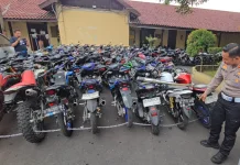 Polres Sragen Amankan Ratusan Motor Knalpot Brong Milik Pendekar