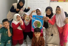 Isi Piringku, Media Edukasi Gizi, Mahasiswa UMS Ajari Anak Perantauan di Malaysia