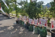 Gebrakan Baru Polres Sragen, Karangan Bunga HUT Bhayangkara Diganti Ratusan Pohon