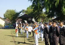 Marching Band SMKN 2 Semarakkan HUT Bhayangkara ke-80 Polres Sragen