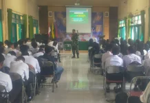 Sambut Generasi Tangguh, Danramil Cawas Beri Pembekalan Wasbang Siswa Baru SMK