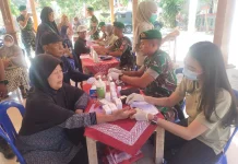 Yonif TP 449/SH Bersama Puskesmas Tawangsari Gelar CKG di Desa Lorog
