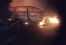 Diduga Korsleting, Toyota Innova Venturer Ludes Terbakar di Jalan Sragen-Tangen
