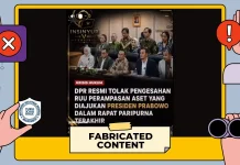 DPR Resmi Tolak Pengesahan RUU Perampasan Aset di TikTok ternyata Hoax