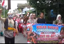 Meriah! Dua Gunungan dan Kostum Wayang Warnai Pawai Budaya Songgo Langit Sukoharjo