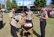 Kapolres Boyolali Pimpin Sertijab Enam Jabatan dan Kenaikan Pangkat Pengabdian