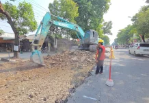 Perbaikan Jalan Simpang Beloran, Dishub Sragen Rekayasa Lalin Jalan Raya Sukowati