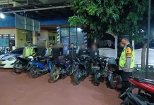 Patroli tengah Malam, Polsek Kartasura Amankan 6 Motor Knalpot Brong