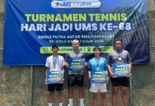 Turnamen Tenis HUT ke-68 UMS, SMA ABBS Surakarta Raih Gelar Juara
