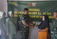 HUT ke-81 TNI Kodim Karanganyar Gelar Anjangsana Sosial