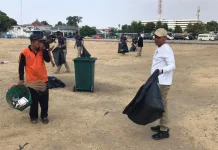Pascahaul Solo, Respati Pimpin Kerja Bakti Bersihkan Sampah di Alun-Alun Keraton