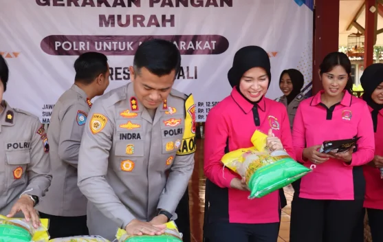 Ringankan Beban Warga, Polres Boyolali Gelar Gerakan Pangan Murah di Banyudono
