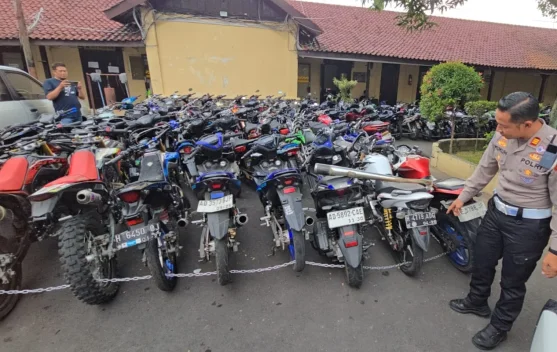 Polres Sragen Amankan Ratusan Motor Knalpot Brong Milik Pendekar
