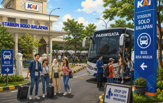 Bus Pariwisata Bisa Masuk Stasiun Solo Balapan (Harapan)