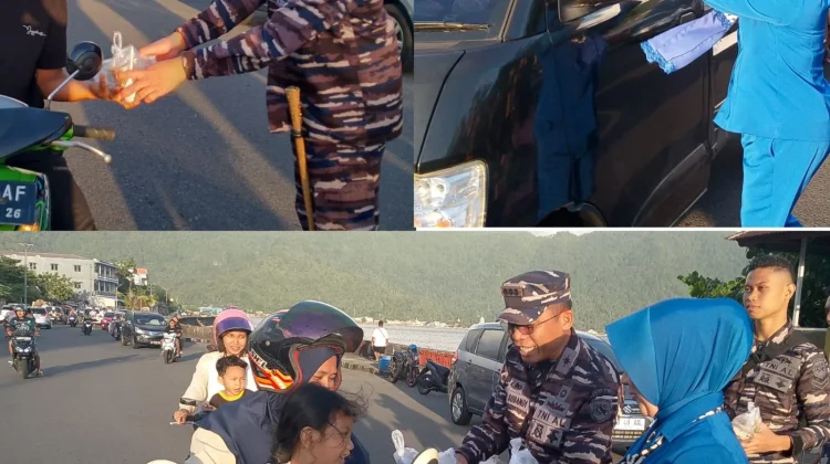 Lanal Tahuna Bagikan Seribu Paket Takjil kepada Masyarakat
