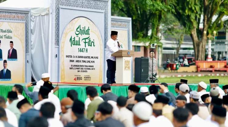 Momen Silaturahmi, Gubernur Sulut Hadiri Sholat Eid