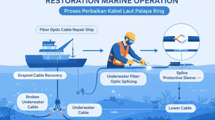 Mengenal Restoration Marine Operation Perbaikan Kabel Laut Palapa Ring