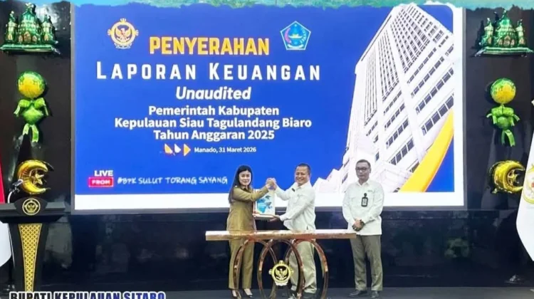 Bupati Sitaro Serahkan Laporan Keuangan Unaudited 2025 ke BPK RI