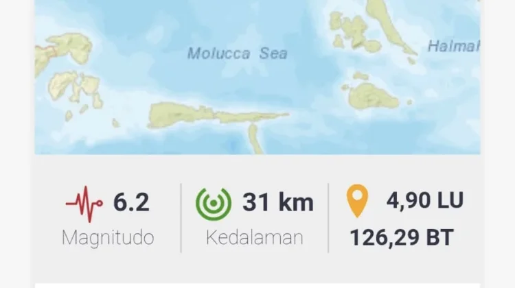 Gempa Magnitudo 6,2 Guncang Sangihe, Tidak Berpotensi Tsunami