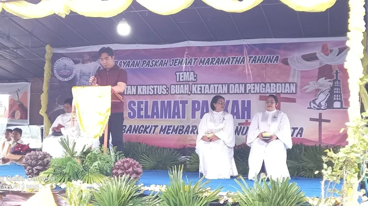 Bupati Sangihe Hadiri Paskah di Jemaat Maranatha Tahuna